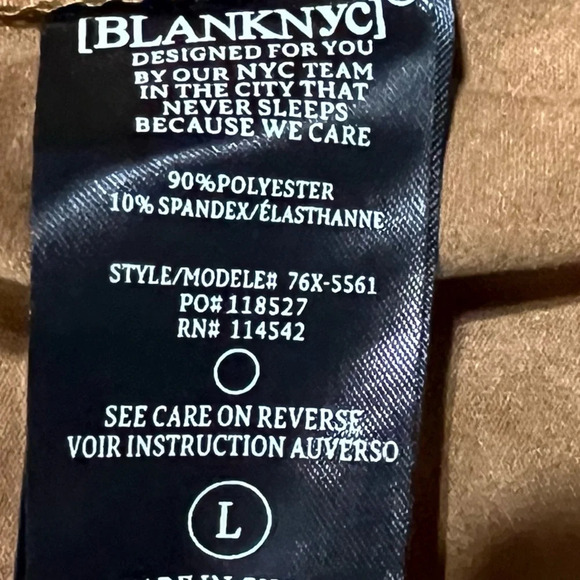 Blank NYC SOFT Vegan Suede Moto Jacket Size Large NWT ribbed arms - Picture 6 of 7